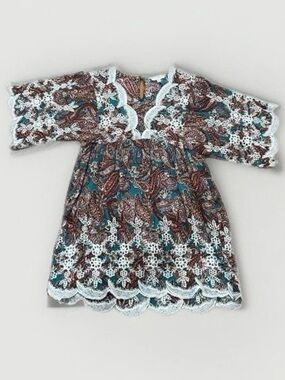 Umgee Boho Paisley Lace Tunic Top Size Small Indie Hippie Crochet Flowy Western